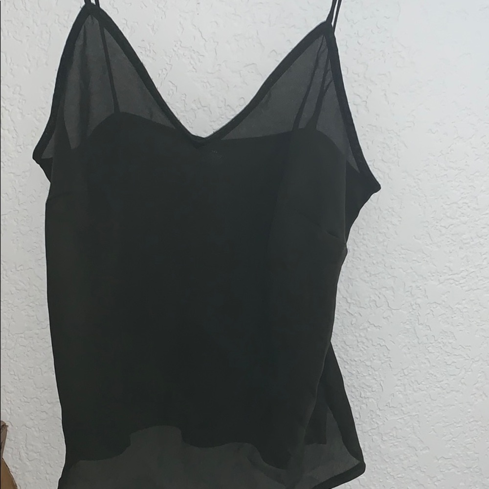 Blouse / sheer / olive green